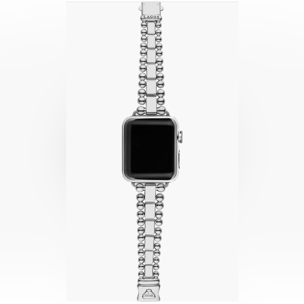 Lagos Stainless Steel Smart Caviar Apple Watch Band - Picture 4 of 8